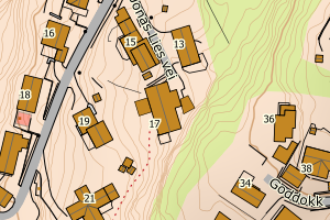 Kartbilde fra WMS-tjeneste av avviket