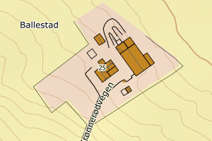 Kartbilde fra WMS-tjeneste av avviket