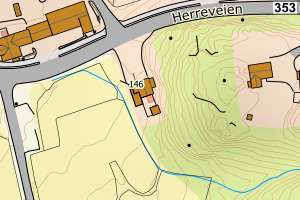 Kartbilde fra WMS-tjeneste av avviket