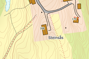 Kartbilde fra WMS-tjeneste av avviket