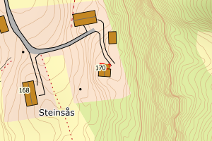 Kartbilde fra WMS-tjeneste av avviket