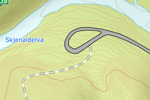 Kartbilde fra WMS-tjeneste av avviket