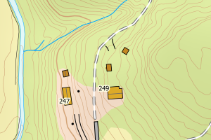 Kartbilde fra WMS-tjeneste av avviket