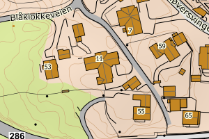 Kartbilde fra WMS-tjeneste av avviket