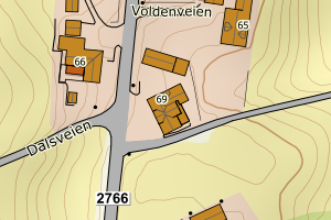 Kartbilde fra WMS-tjeneste av avviket