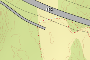 Kartbilde fra WMS-tjeneste av avviket
