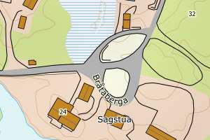 Kartbilde fra WMS-tjeneste av avviket