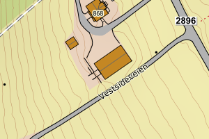 Kartbilde fra WMS-tjeneste av avviket