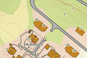 Kartbilde fra WMS-tjeneste av avviket