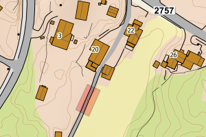 Kartbilde fra WMS-tjeneste av avviket