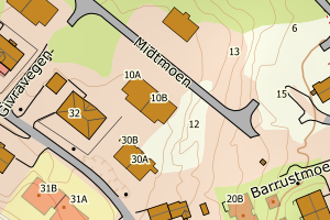 Kartbilde fra WMS-tjeneste av avviket