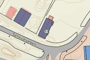 Kartbilde fra WMS-tjeneste av avviket