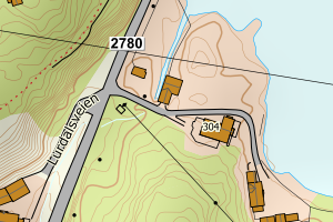 Kartbilde fra WMS-tjeneste av avviket