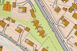 Kartbilde fra WMS-tjeneste av avviket