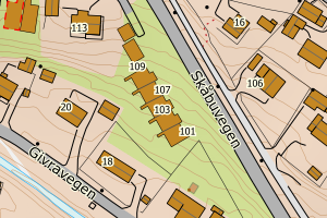 Kartbilde fra WMS-tjeneste av avviket