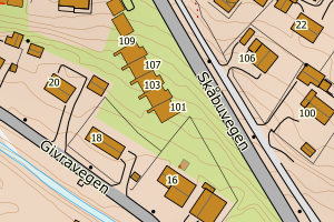 Kartbilde fra WMS-tjeneste av avviket