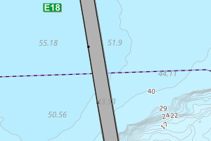 Kartbilde fra WMS-tjeneste av avviket