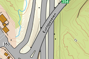 Kartbilde fra WMS-tjeneste av avviket