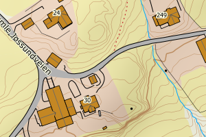 Kartbilde fra WMS-tjeneste av avviket