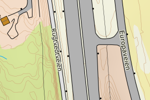 Kartbilde fra WMS-tjeneste av avviket