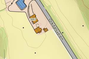 Kartbilde fra WMS-tjeneste av avviket