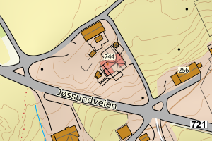 Kartbilde fra WMS-tjeneste av avviket