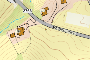 Kartbilde fra WMS-tjeneste av avviket