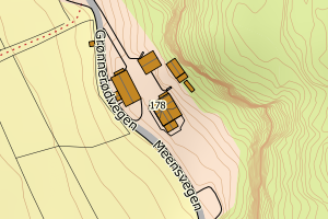 Kartbilde fra WMS-tjeneste av avviket
