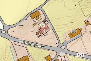 Kartbilde fra WMS-tjeneste av avviket