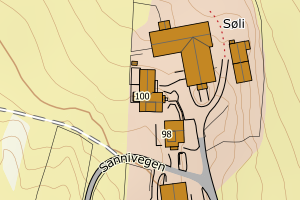 Kartbilde fra WMS-tjeneste av avviket
