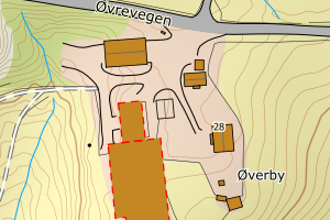 Kartbilde fra WMS-tjeneste av avviket