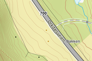 Kartbilde fra WMS-tjeneste av avviket