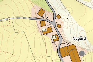 Kartbilde fra WMS-tjeneste av avviket