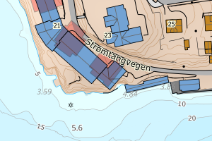Kartbilde fra WMS-tjeneste av avviket