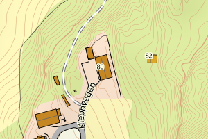 Kartbilde fra WMS-tjeneste av avviket