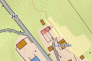 Kartbilde fra WMS-tjeneste av avviket