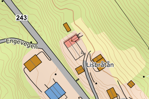 Kartbilde fra WMS-tjeneste av avviket