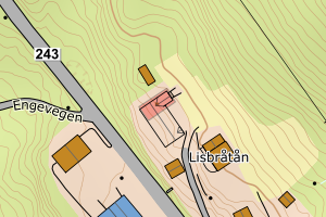 Kartbilde fra WMS-tjeneste av avviket