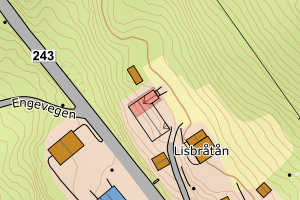 Kartbilde fra WMS-tjeneste av avviket