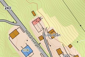 Kartbilde fra WMS-tjeneste av avviket
