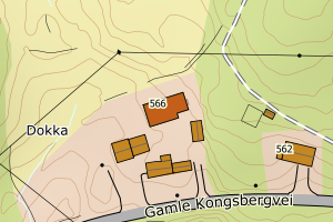 Kartbilde fra WMS-tjeneste av avviket