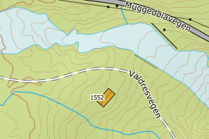 Kartbilde fra WMS-tjeneste av avviket