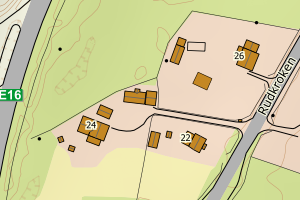 Kartbilde fra WMS-tjeneste av avviket