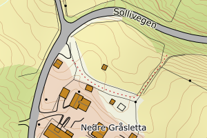 Kartbilde fra WMS-tjeneste av avviket