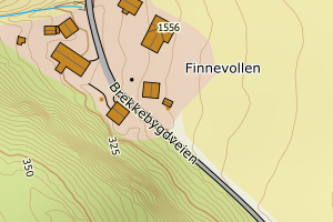 Kartbilde fra WMS-tjeneste av avviket