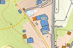 Kartbilde fra WMS-tjeneste av avviket