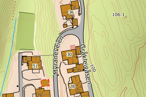 Kartbilde fra WMS-tjeneste av avviket