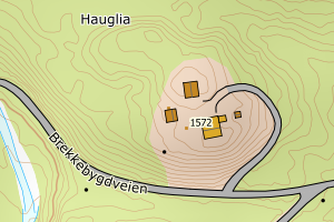 Kartbilde fra WMS-tjeneste av avviket