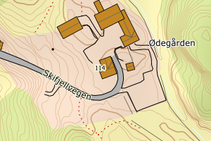 Kartbilde fra WMS-tjeneste av avviket