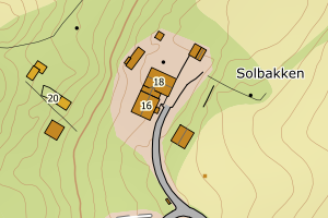 Kartbilde fra WMS-tjeneste av avviket